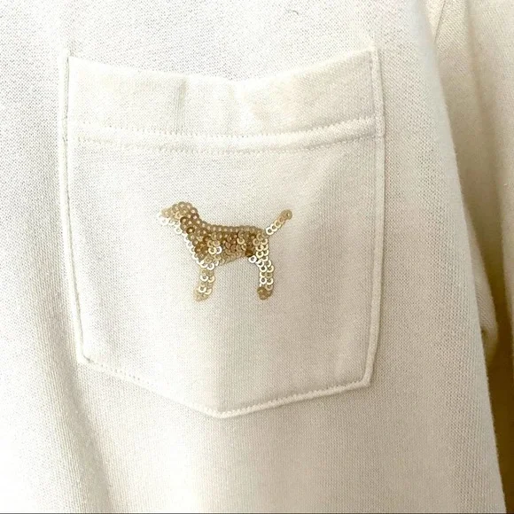 CAMPUS PULLOVER VICTORIA’s SECRET PINK CREAM XS - Picture 4 of 7